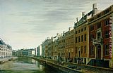 Amsterdam Canvas Paintings - The Bend in the Herengracht near the Nieuwe Spiegelstraat, Amsterdam